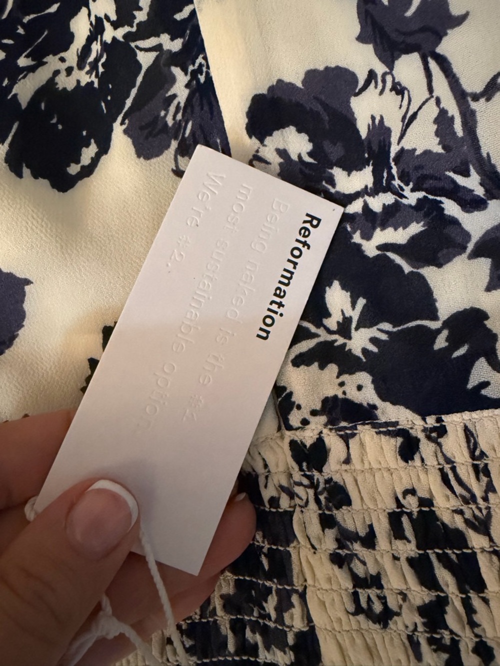 Reformation Cassandra Midi Dress Toile Print Navy White Size 10 - Picture 8 of 12